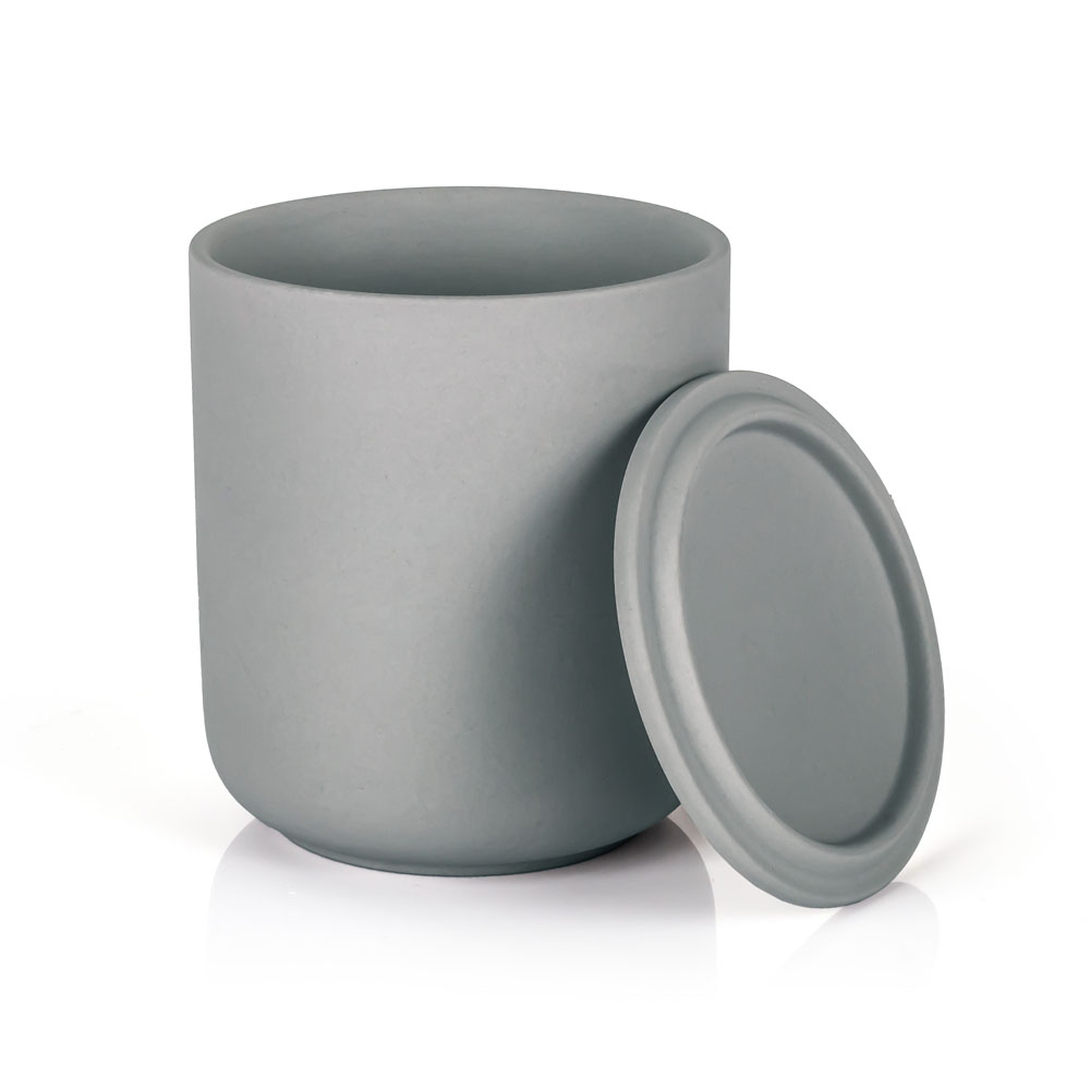 Portacandele in gres fatto a mano in argilla ceramica da 10 once con coperchio