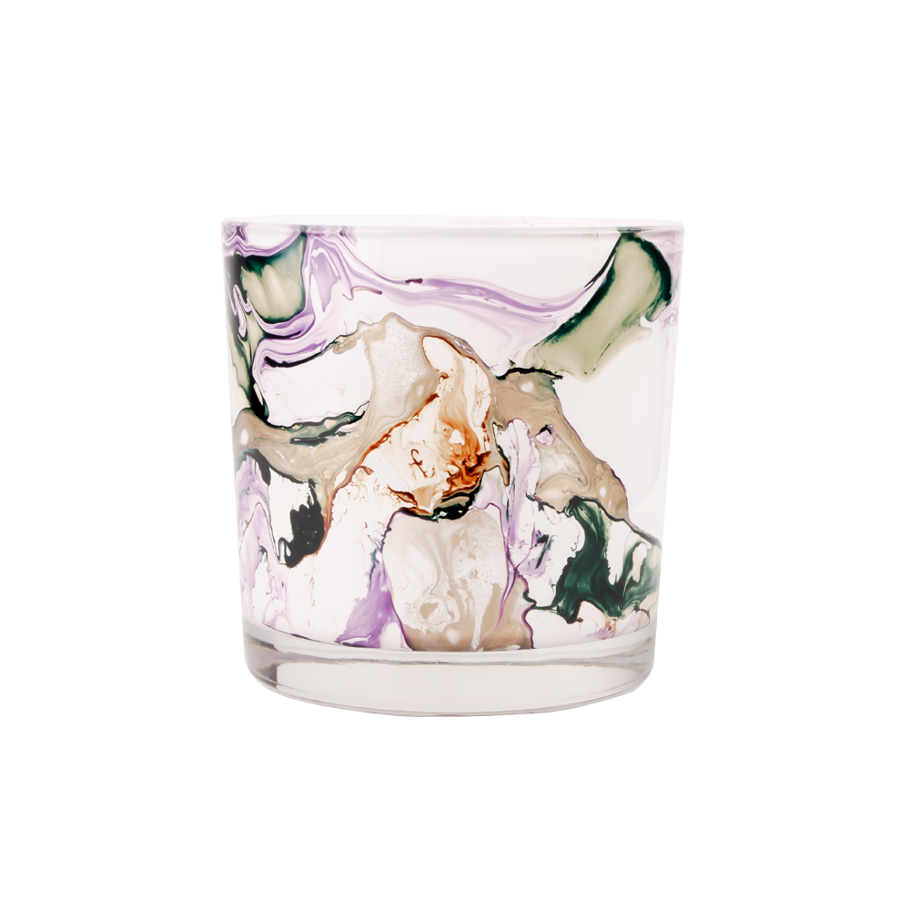 手工漩涡图案蜡烛玻璃罐供应