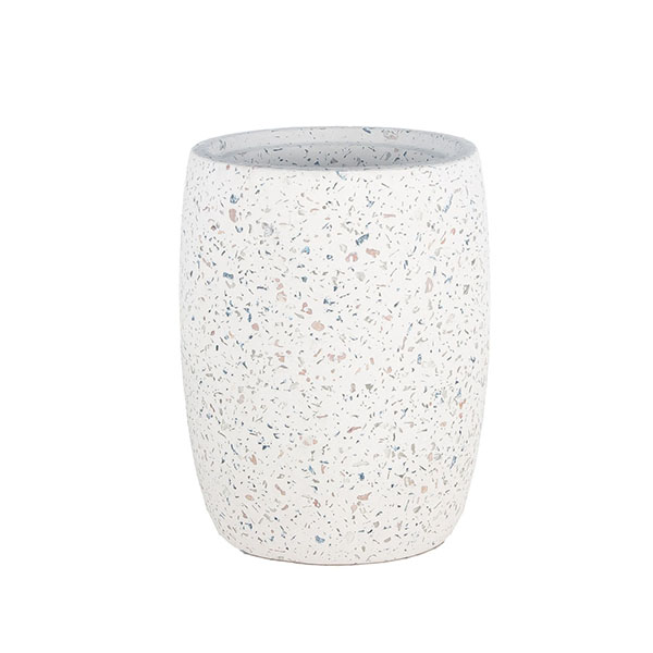 Suporte de vela de cimento branco terrazzo 19 onças atacado