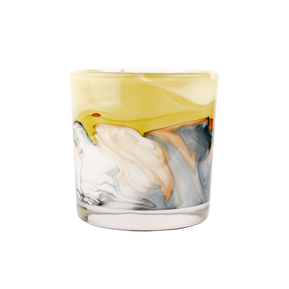 Ekskluzywny szklany słoik z efektem marmuru do świec zapachowych