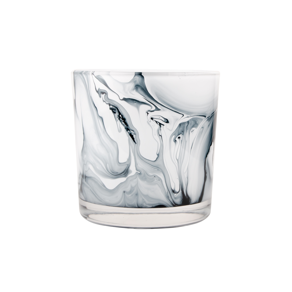 Bulk Marble Candle Glass Container 14oz Handmade Watercolor
