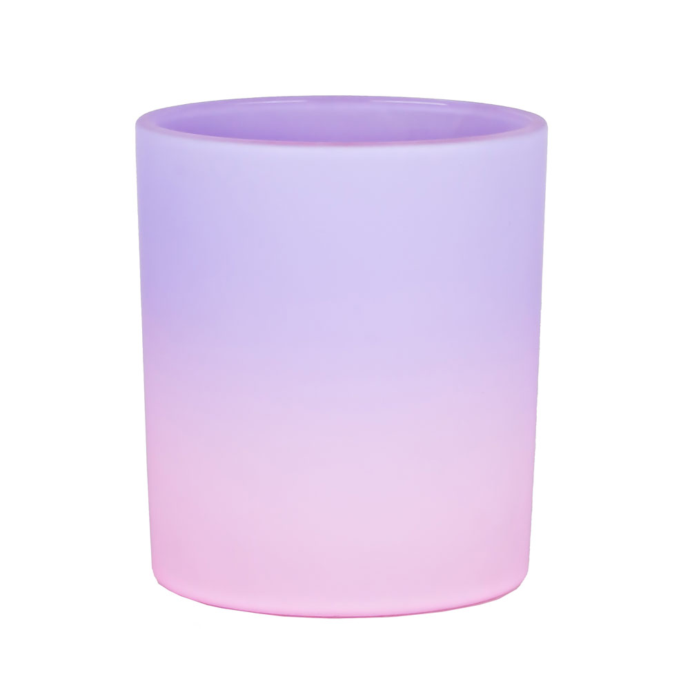 Barattolo di candela votiva in vetro colorato opaco opaco per candele di lavanda