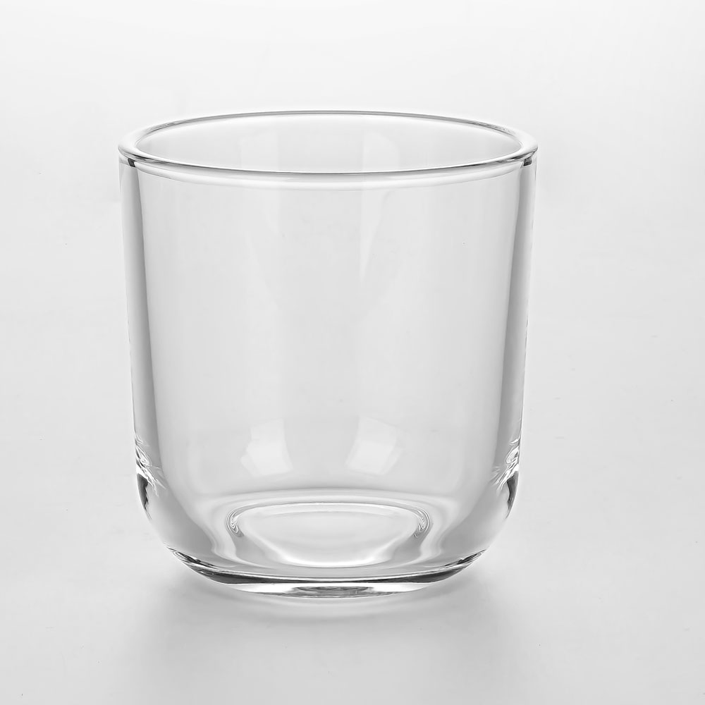 10oz Clear Glass Candle Jar Curved Base