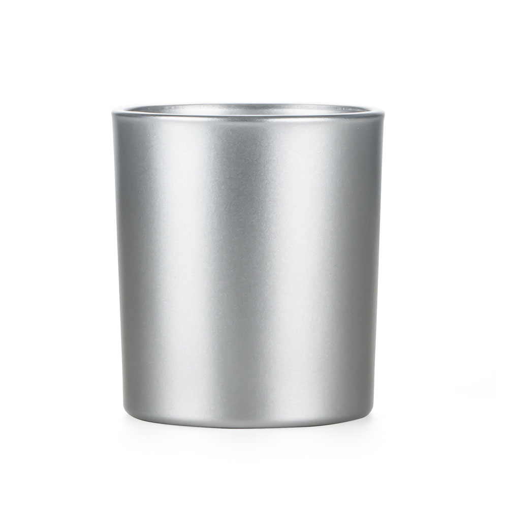 Barattolo di candela in vetro argento laccato perlato Design di lusso