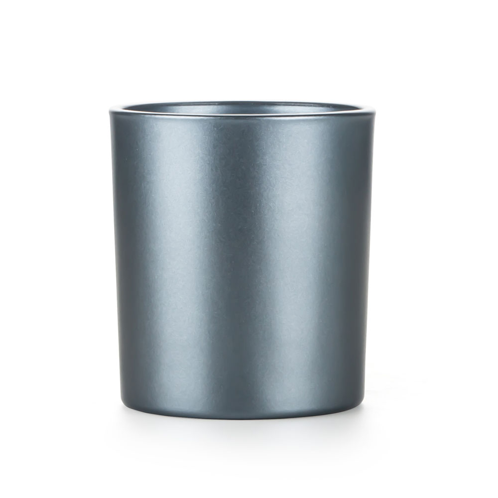 Tarro de vela de vidrio lacado metálico para aromas de velas