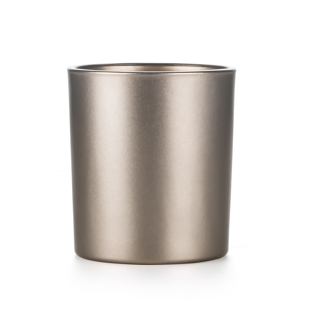 Frasco de vela de vidro lacado metalizado dourado para fabricação de velas