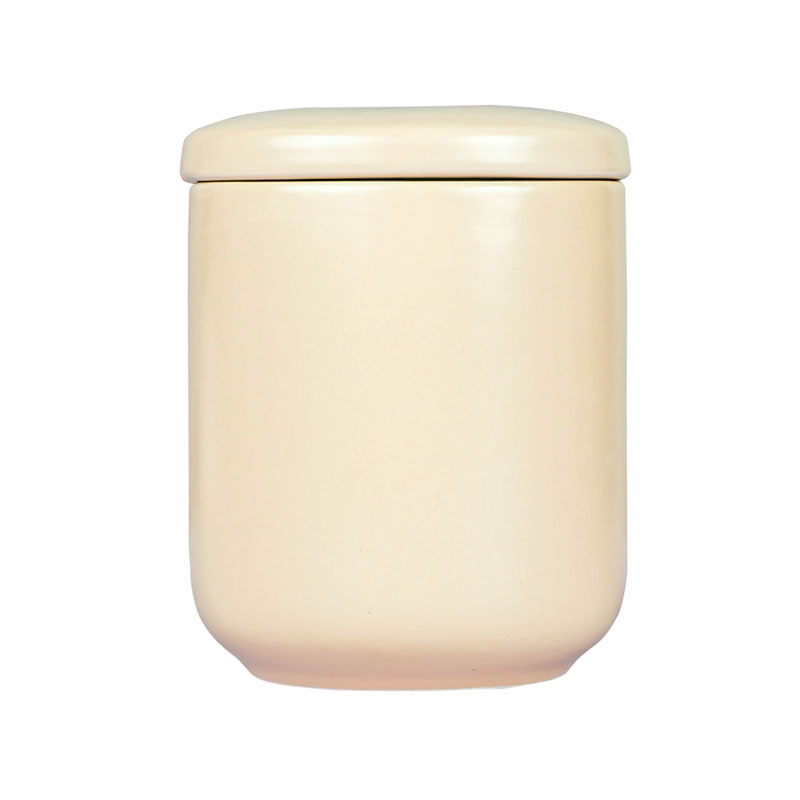 Velas de cerâmica de manga com leite de coco esmaltado com tampa