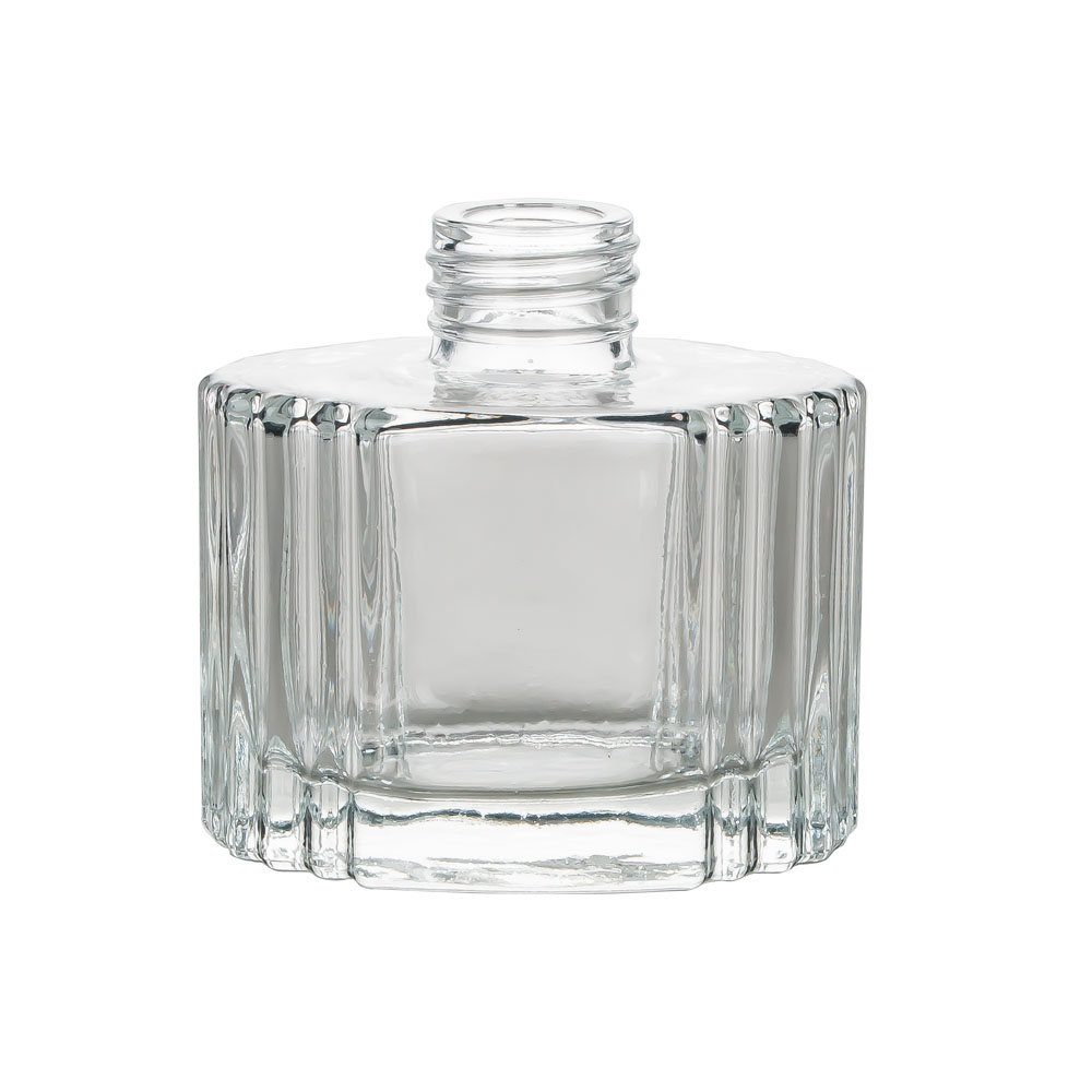 Прозрачная стеклянная бутылка с диффузором в полоску 4 унции