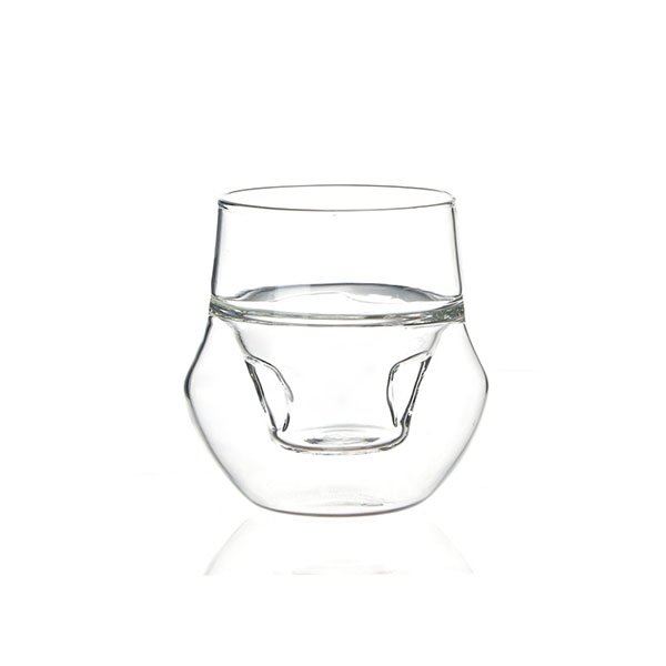 2 Unzen hohe hitzebeständige Glastasse aus Borosilikatglas, wärmeisolierende, doppelschichtige Kaffeetasse