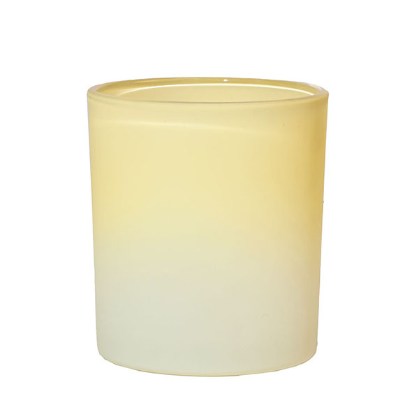 Candela in vetro sfumato giallo opaco da 8 once per limone al profumo di agrumi