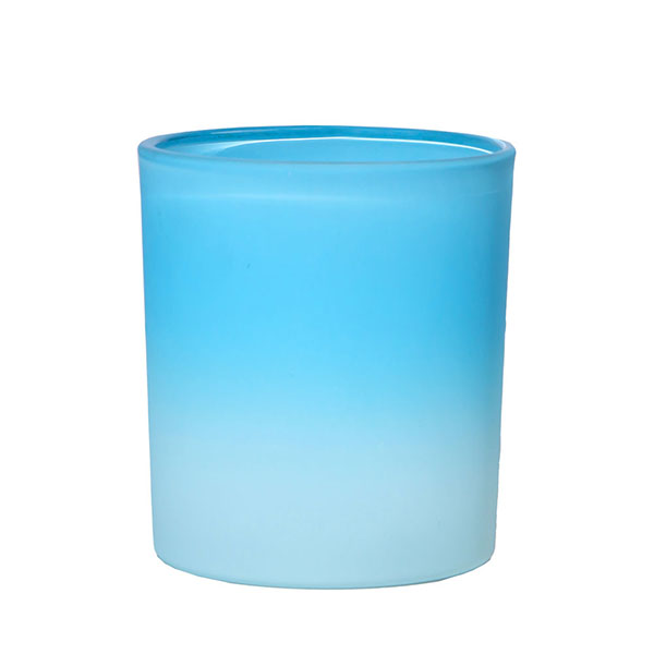 Verre à bougie dégradé bleu mat 8 oz pour parfum Ocean Mist