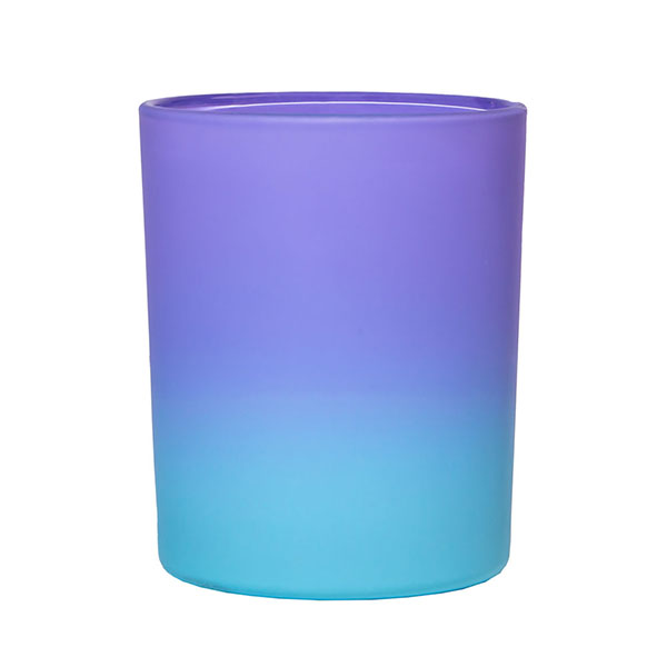 香りラベンダーの 8 オンス パープル マット グラデーション キャンドル グラス