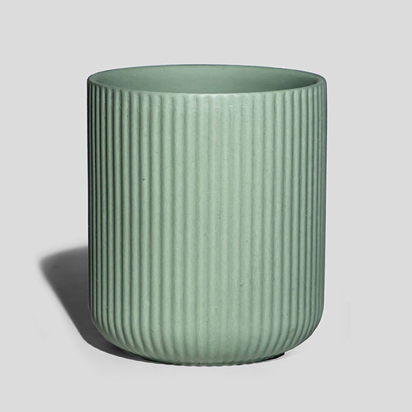 10 Unzen weiche, grüne, gefaltete Keramikgläser, leere Haushaltswaren