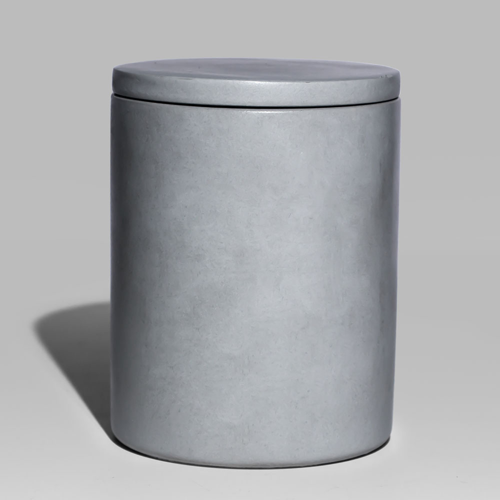 Серая бетонная банка для свечей с крышкой 11 унций