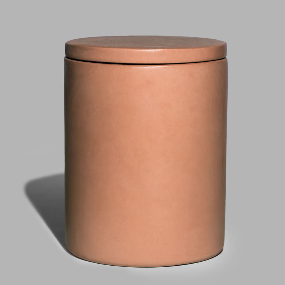 Portacandele in cemento colorato di alta qualità con coperchio da 11 once per cera di soia