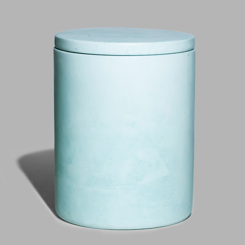 Lussuoso barattolo di candela in cemento azzurro da 11 once di camomilla