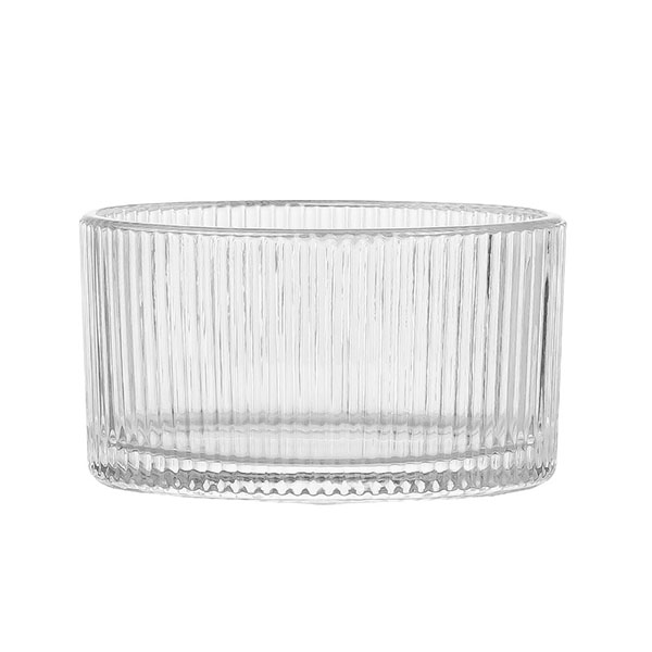 Pot de bougie en verre nervuré ovale de 6 oz pour mariage