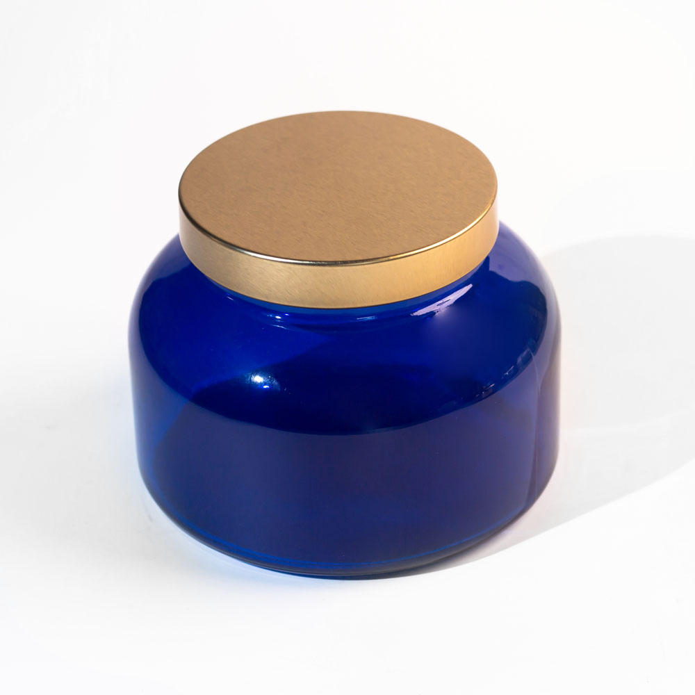 وعاء زجاجي أزرق شفاف سعة 19 أونصة للتزيين