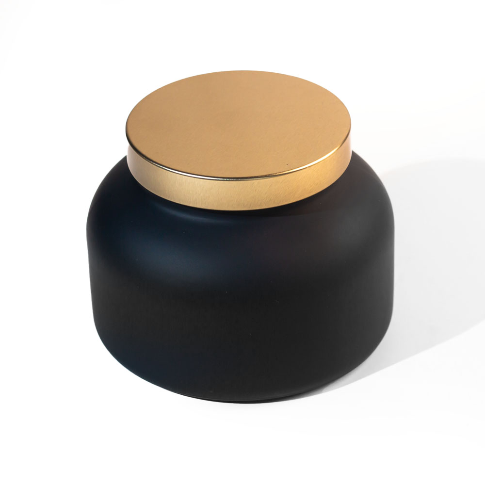 19 oz Menghias Balang Kaca Hitam Matte Untuk Lilin