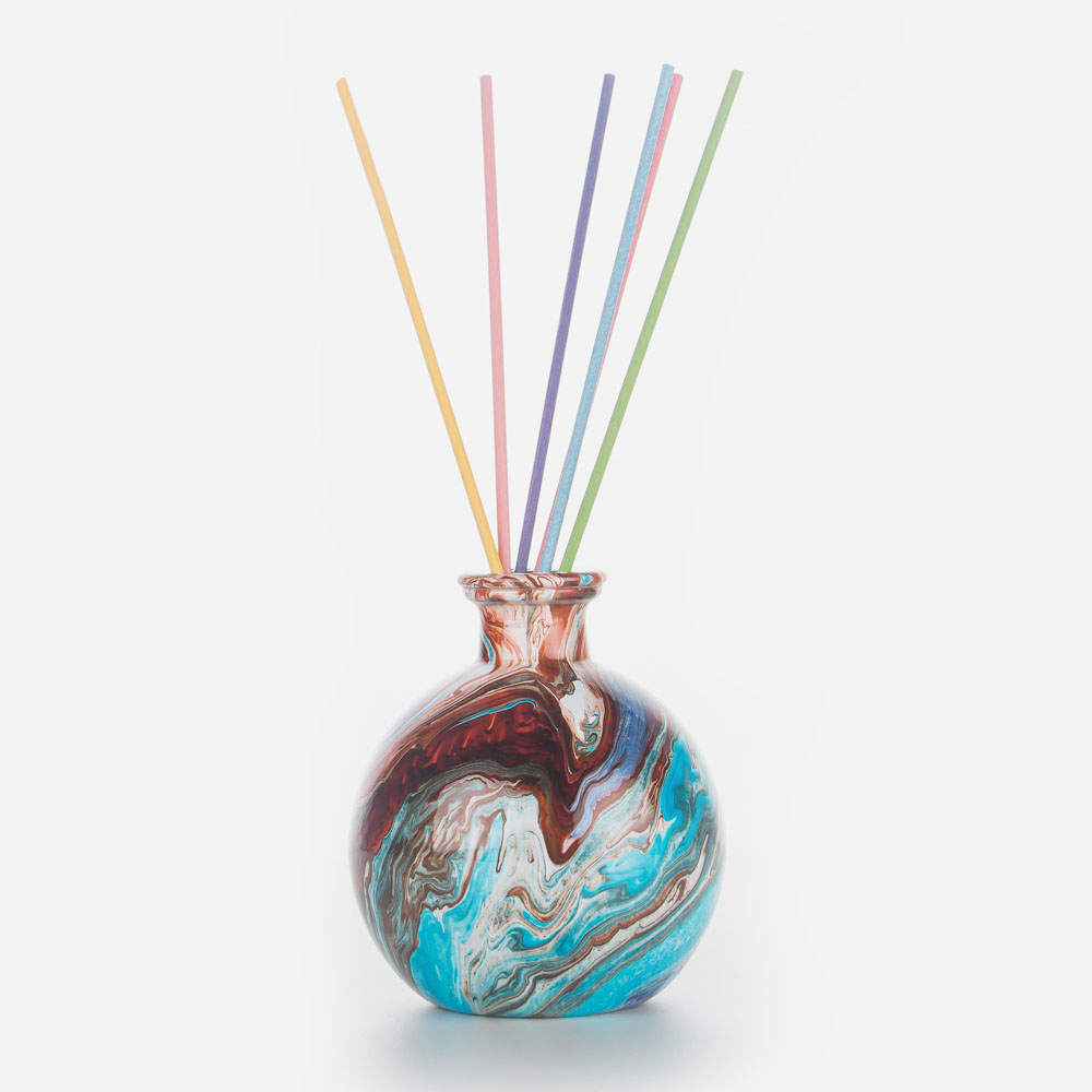 Bouteille de diffuseur en verre pour aquarelle artisanale, 200ml, roseau