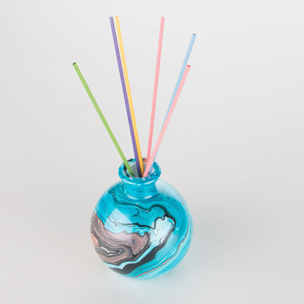 Flacone per diffusori ad acquerello Blue Swirl da 200 ml