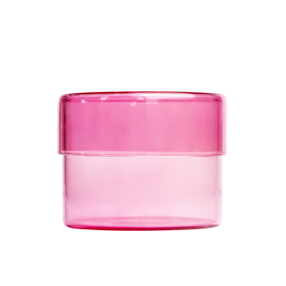 ガラス蓋付き高級ホウケイ酸ガラスキャンドル容器