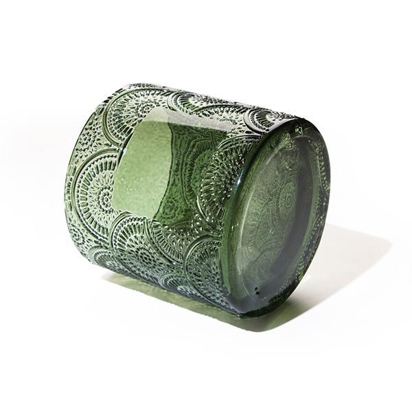 Pot de bougie en verre vert forêt de 15 oz avec couvercle