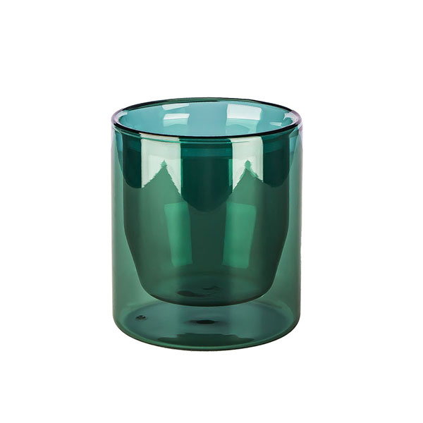 زجاج بوروسيليكات مزدوج الجدار مقاس 8 أونصة باللون الأخضر