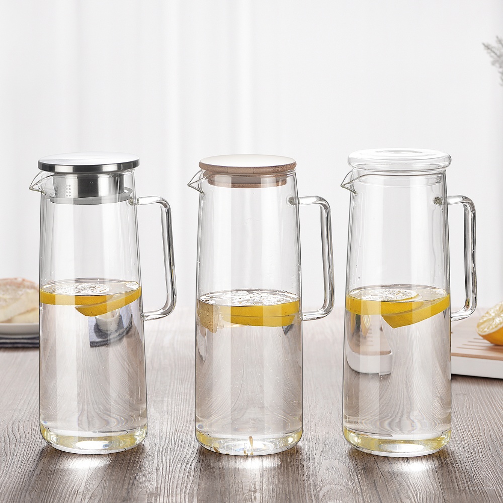Recipientes de suco por atacado jarro de bebida com tampa de vidro jarro de água fria jarra de chá solar