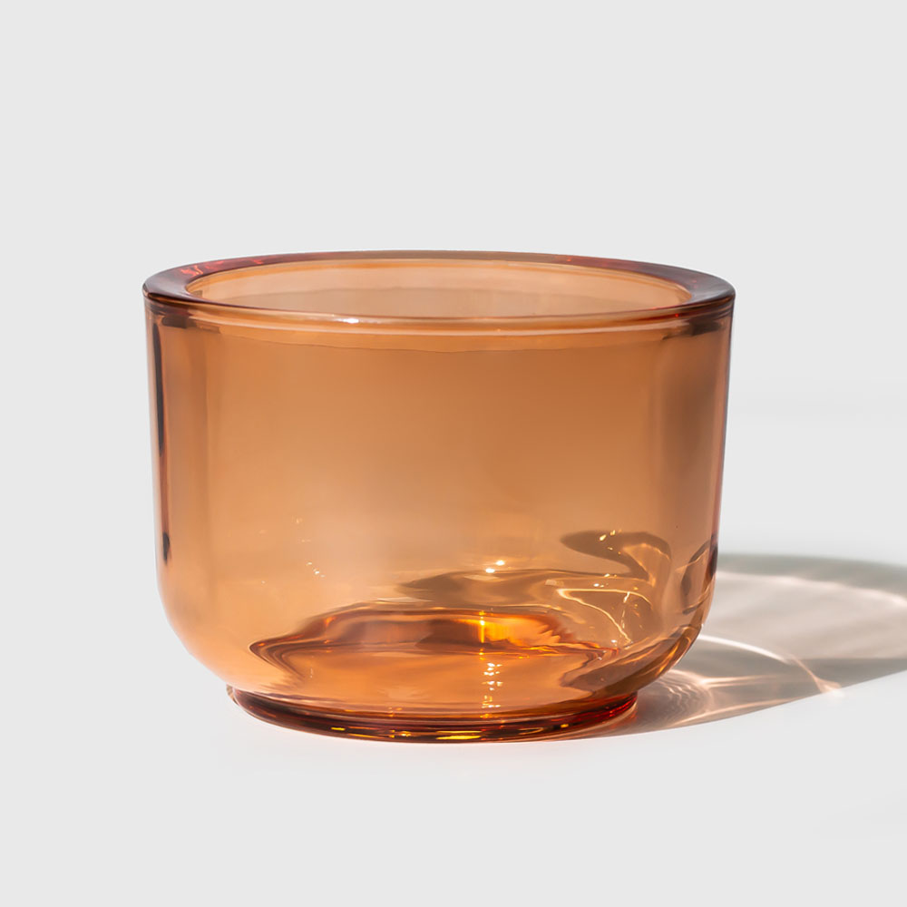 Thick Candle Glass Jar Transparent Light Brown - COPY - l46mci