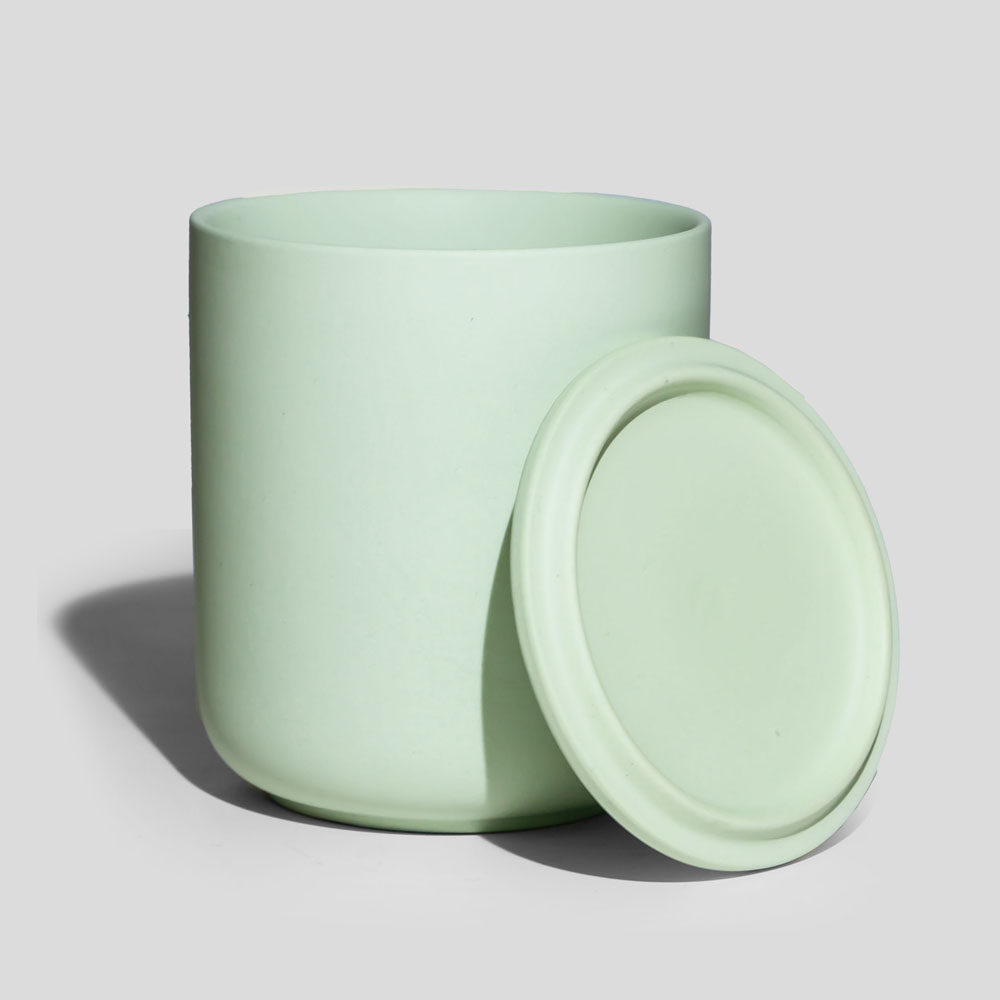 Керамическая банка для свечей Nordic Mint с крышкой, 10 унций