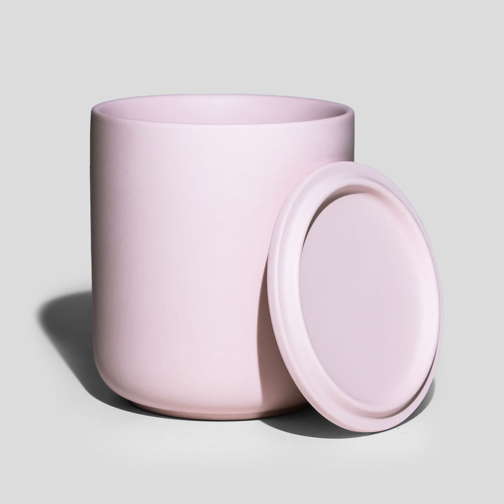 モダン ピンク セラミック キャンドル容器 10オンス