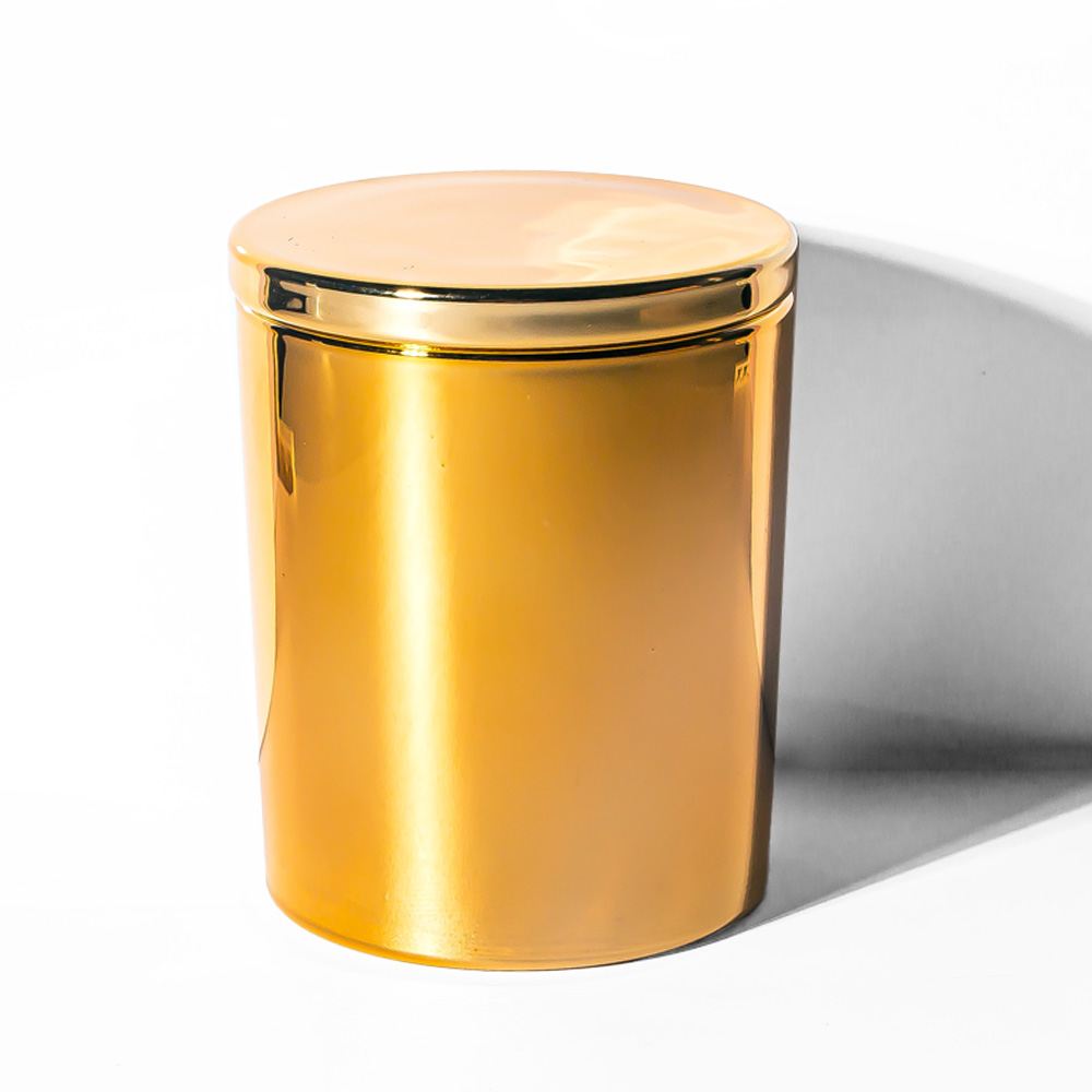 9oz balang kaca lilin berkilau dengan penutup