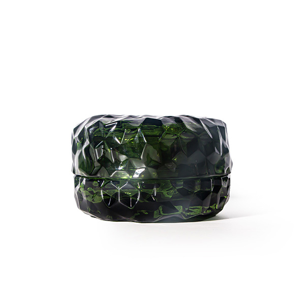 Macaron-Shaped Candle Glass Jar Forest Green