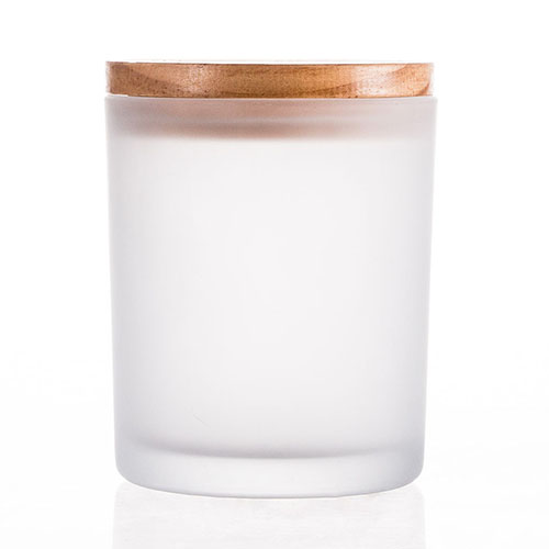 Mattiertes Kerzenglas mit Holzdeckel im nordischen Stil, Großbestellung