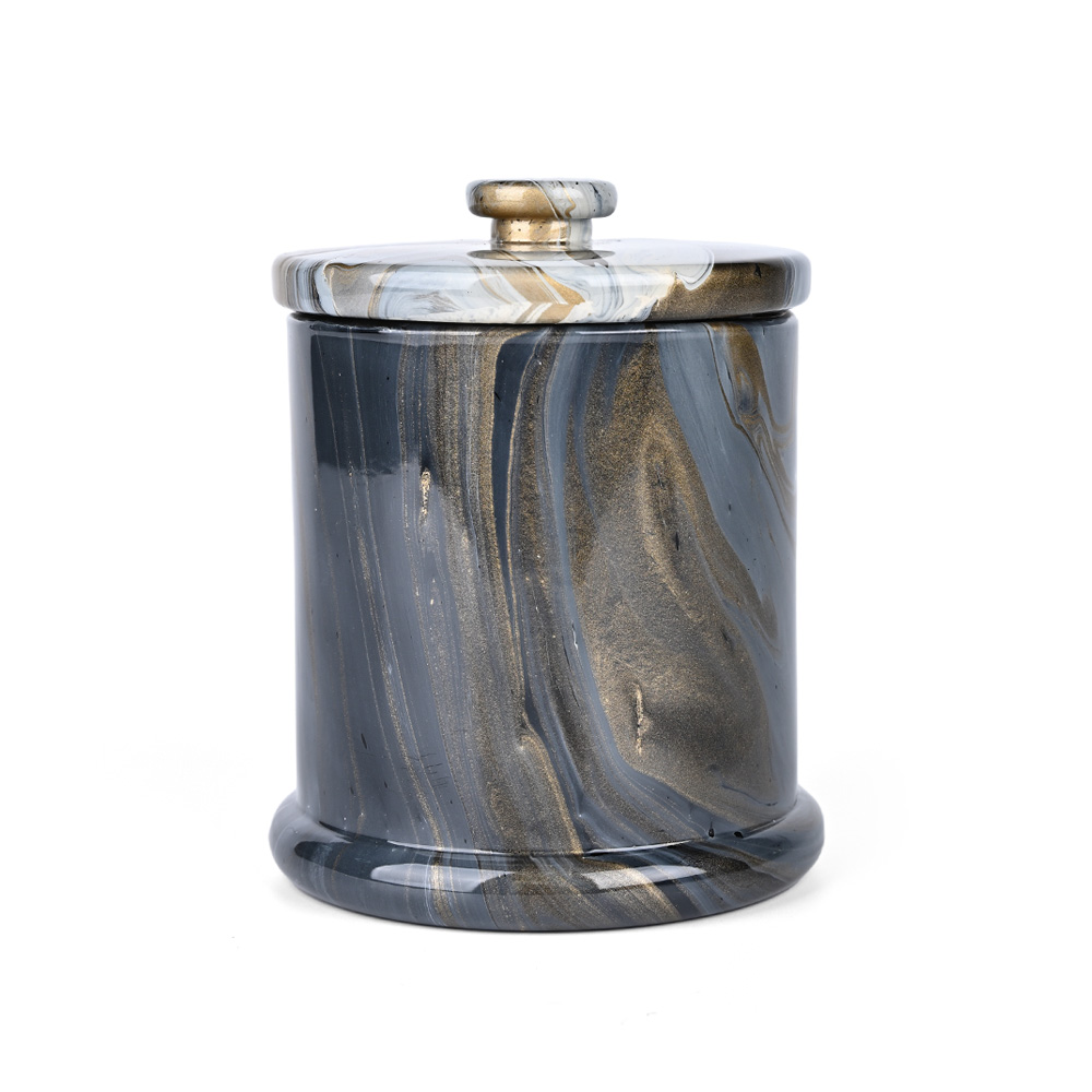 Ordine di barattoli di candela di lusso decorati ad acquerello