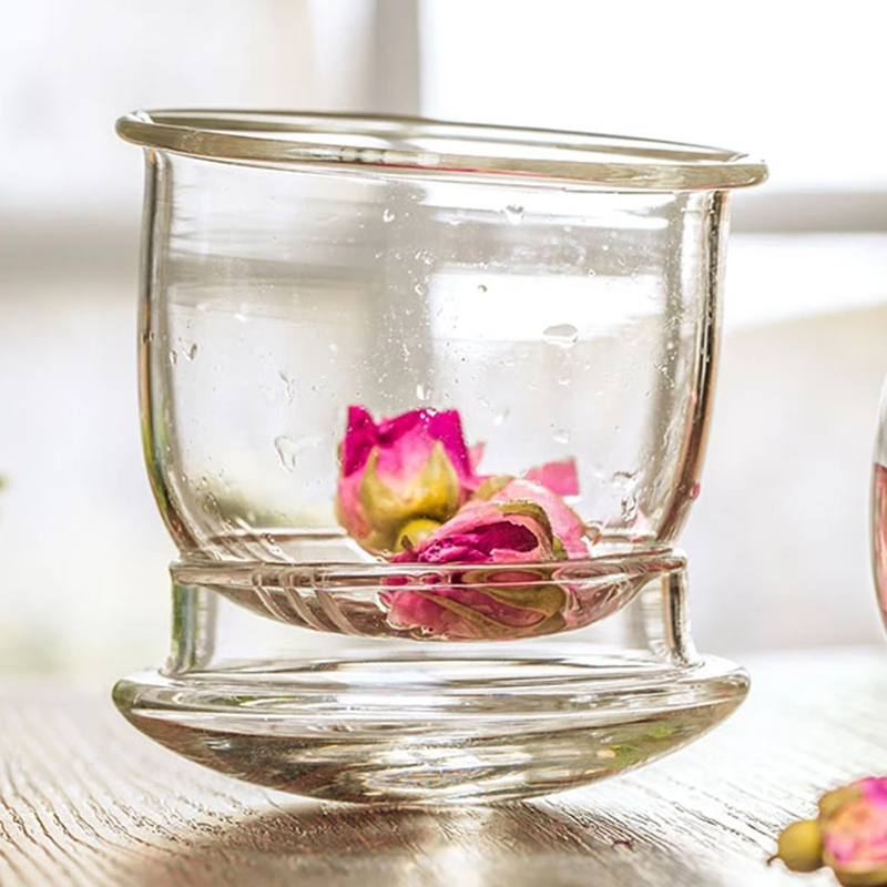 Custom logo glass tea cups with handle