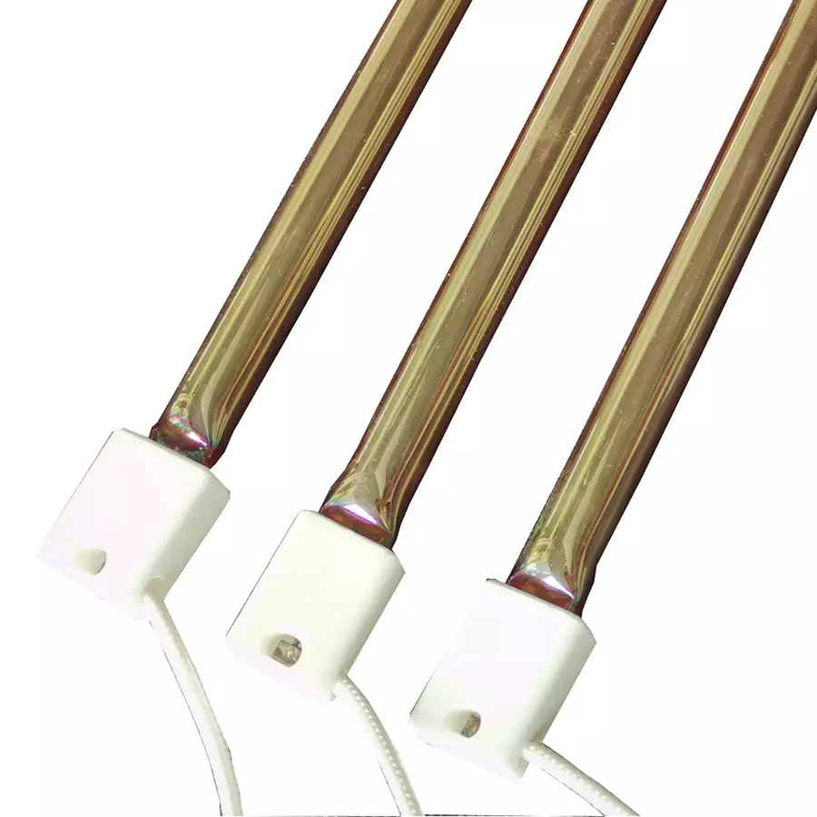 مصباح تدفئة الدواجن 1500 وات 230 فولت تسخين بالأشعة تحت الحمراء الذهبية لحرارة مصباح الدواجن