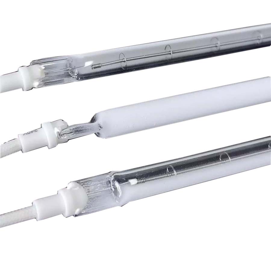 Quarz-Mittelwellen-Wolfram-IR-Infrarot-Halogen-Ofenlampe, weiße Reflektor-Heizlampe