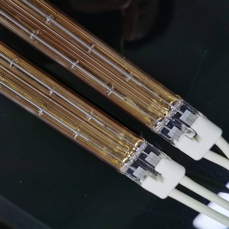 3000W 1100MM Quartz Halogen Infrared Heating Lamp Short Wave IR Heater Clear Quartz Twin Tube