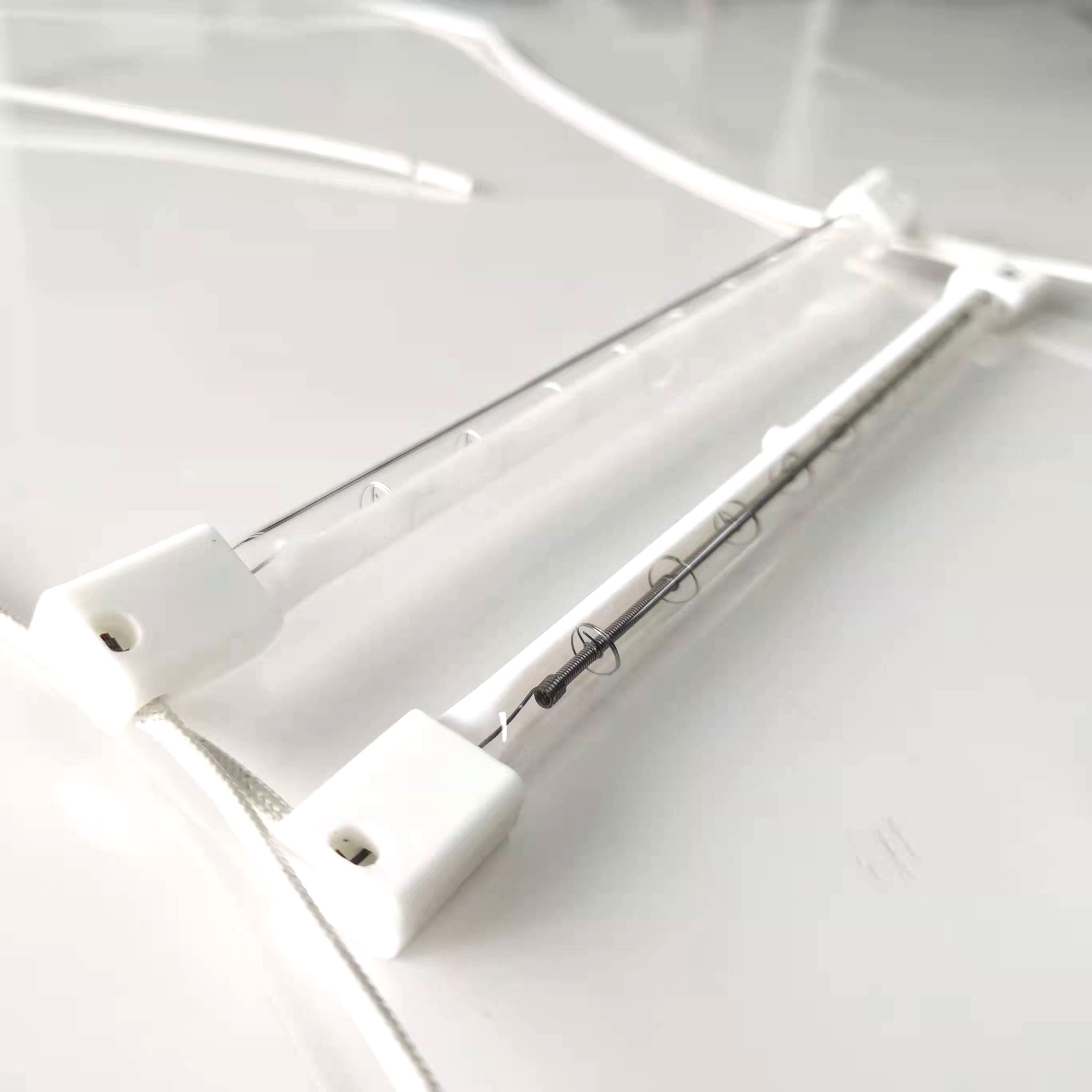 Square Ceramic Head Near Infrared Heating Lamp Shortwave Tungsten Filament Single Tube Transparent Lamp Heater 220V 3000W