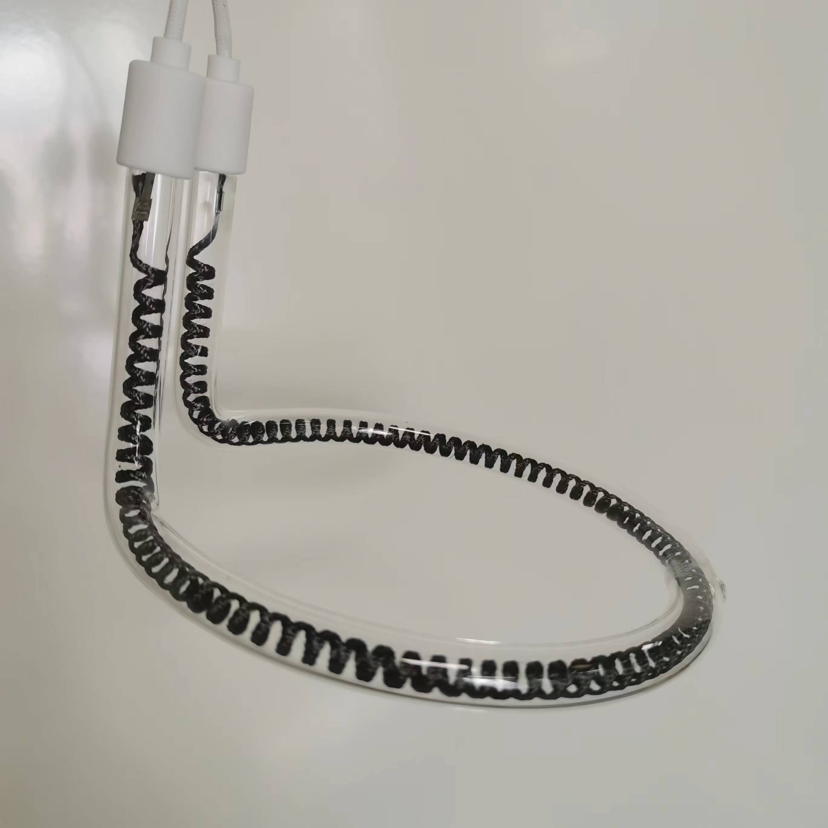 200mm 400V 1500W 15mm Tube Diameter Carbon Fiber Ω Shaped Quartz Heating Tube Circle  Glass Quartz Tube Heater Element