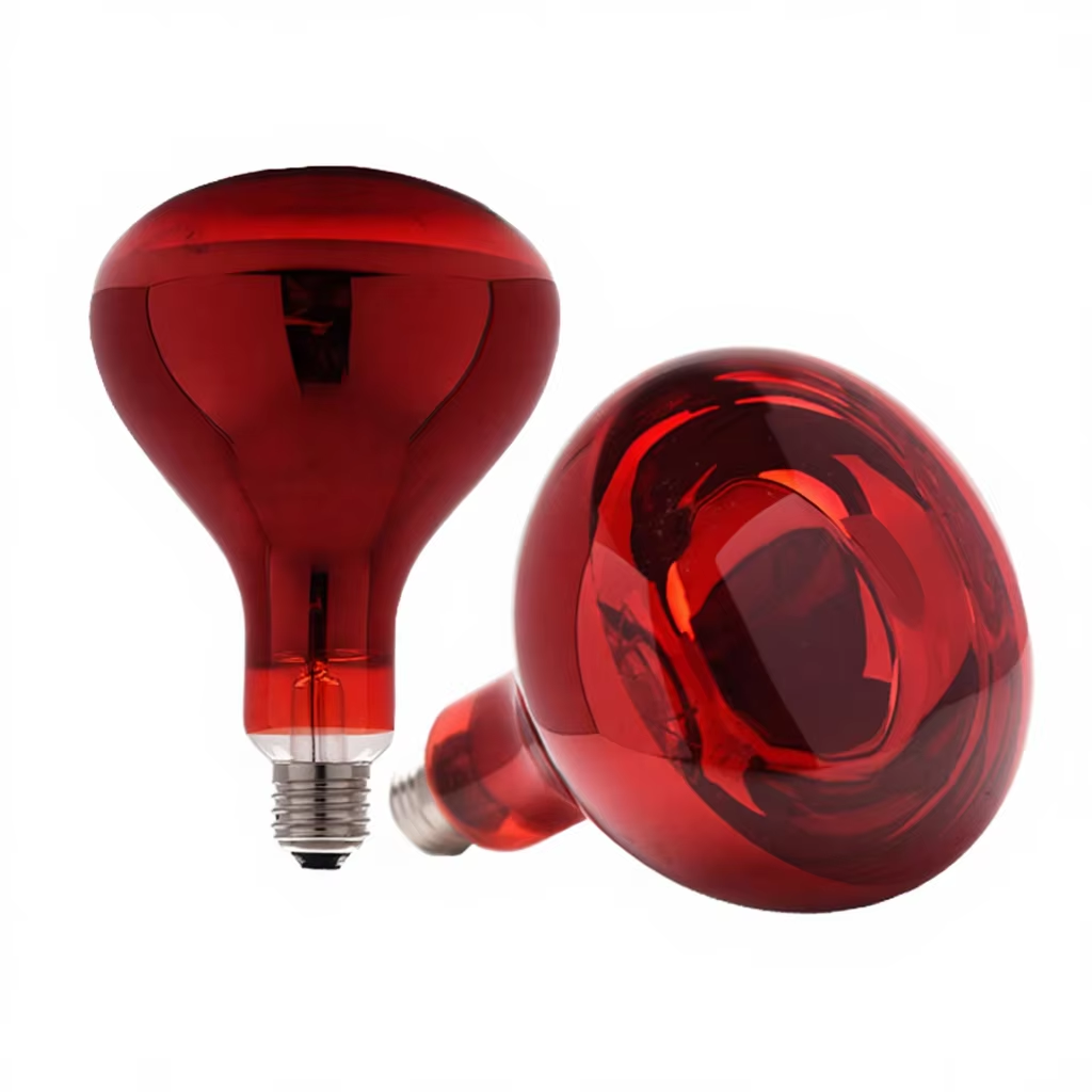 Reptile Infrared Glass Heat Lamp Bulb 275W Red Emitter for Reptiles & Amphibians Basking Spot Light with IP44 Rating