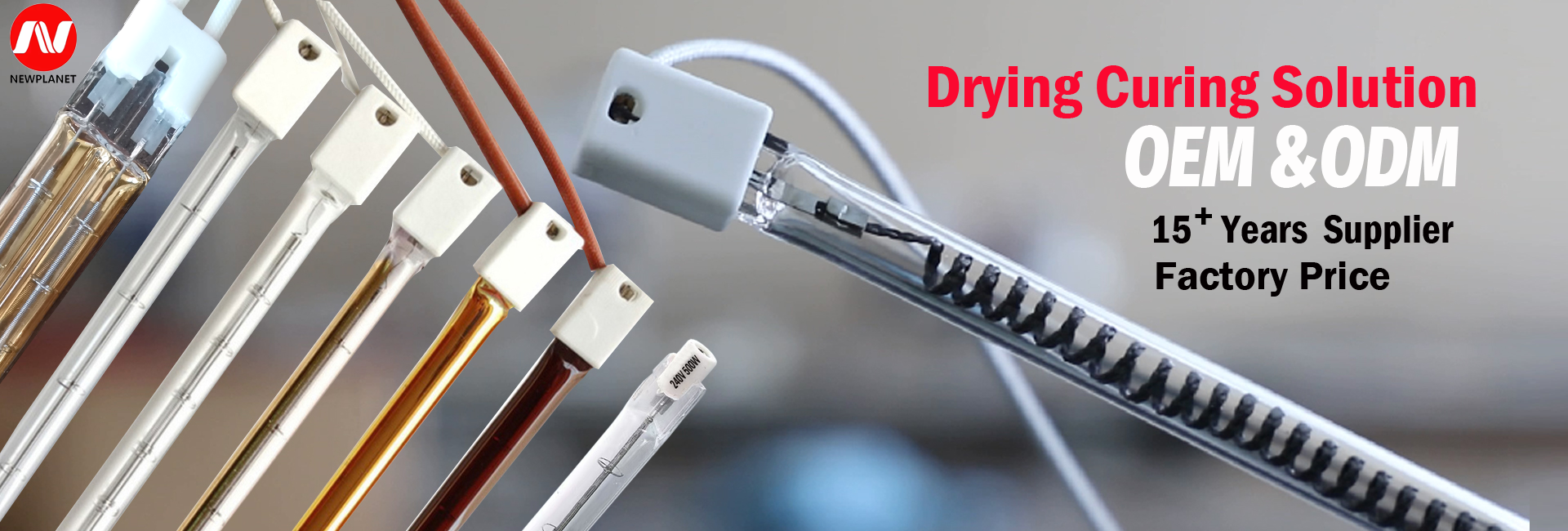 Factory Halogen Heater lamps heating Tungsten Quartz Lamps Heat Tubes