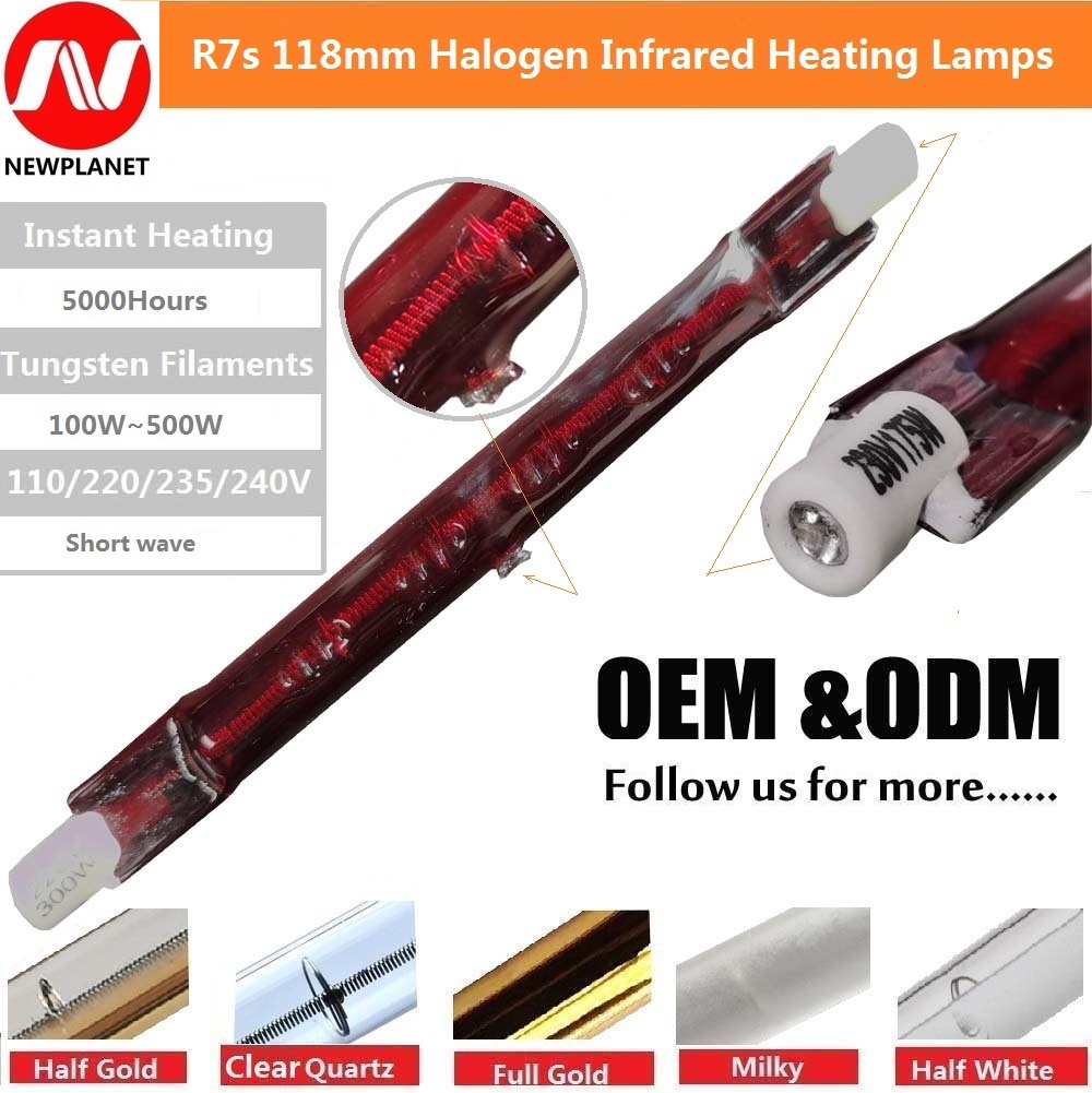 R7s Liner 118 mm Halogen-Infrarot-Liner-Rubin-Wärmelampe für Theray-Anwendungen
