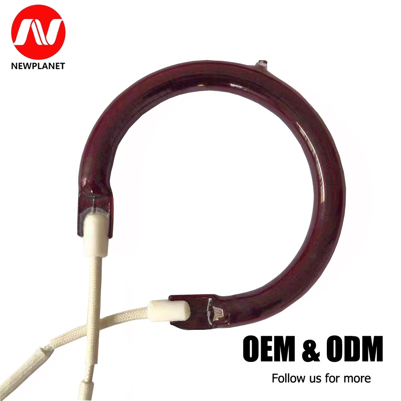 Tube chauffant de type rond en fibre de carbone rubis halogène Tube chauffant en forme de quartz Fabricant de tubes chauffants infrarouges