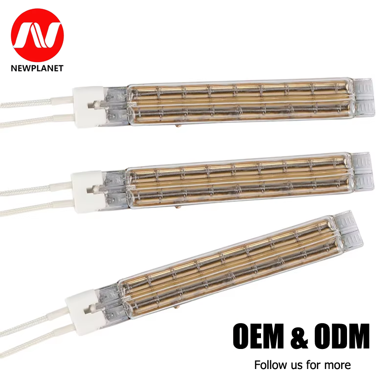 300 W-8 kW halb vergoldete Quarz-Heizrohre für Lebensmittelverarbeitungs-Textiltrocknungs-Härtungslampen