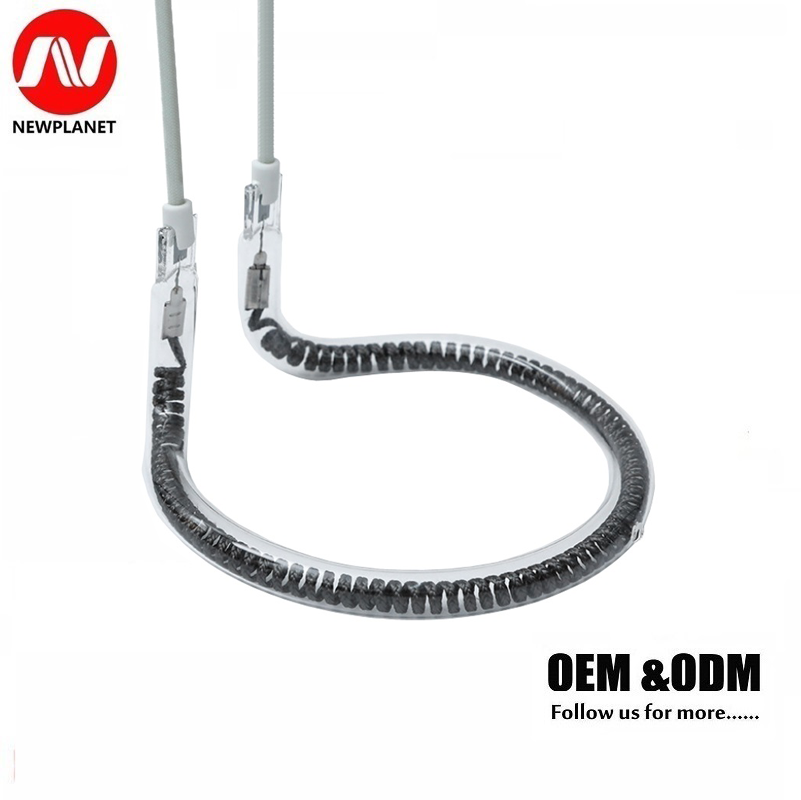200mm 400V 1500W 15mm Tube Diameter Carbon Fiber Ω Shaped Quartz Heating Tube Circle  Glass Quartz Tube Heater Element