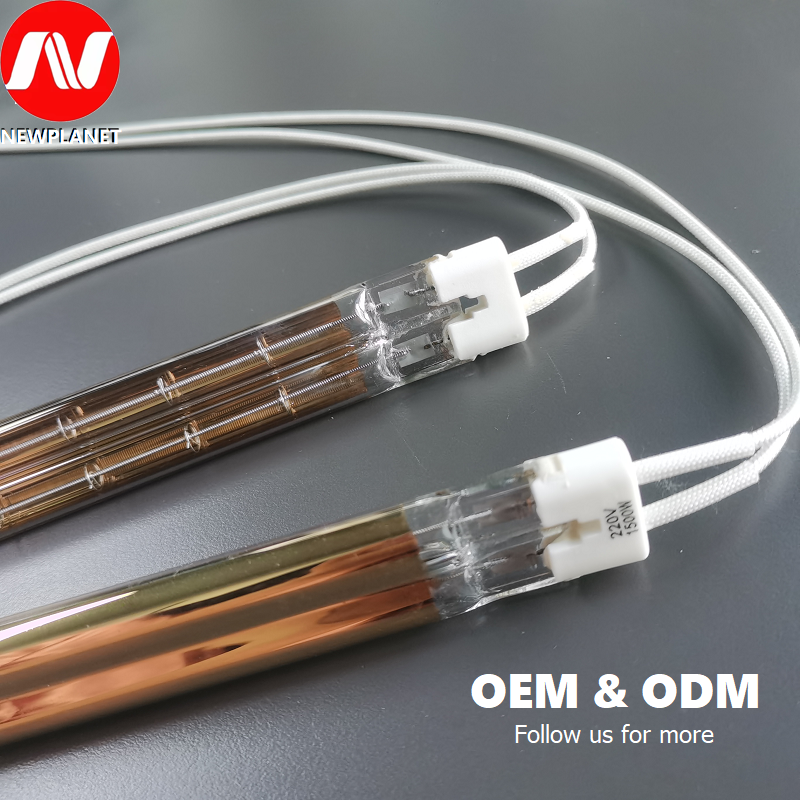 Double Gold-plated Heat Tube Radiation Heating Tube Medium Wave Short Wave Long Wave Infrared Quartz Tube Electric Heating Lamp