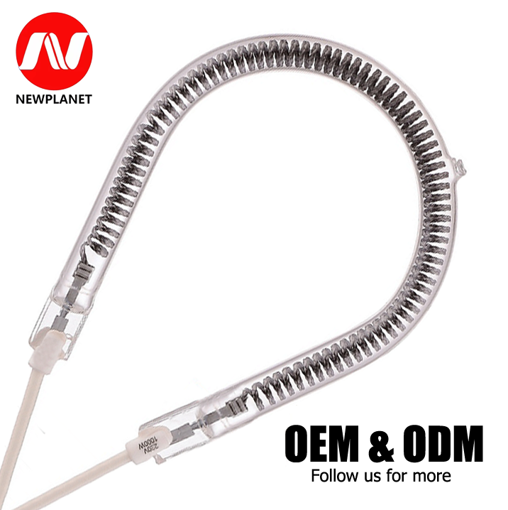 Passen Sie 300 W, 600 W, 900 W, 110 V, 220 V, Infrarot-Quarz-Heizrohrlampe, Kohlefaser-Quarz für elektrische Haushalts-Heizlüfter an